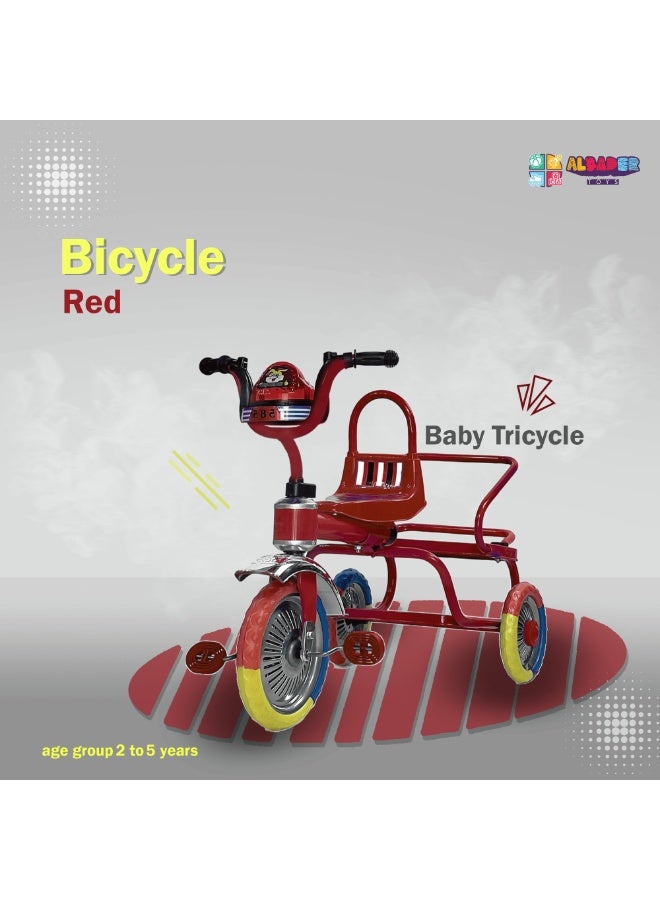 AL BADER Kids Tricycles Kids Balance Bike for 2-5 Years, Three Wheel Tricycle For Toddlers with 2 Seats, 3 Wheel Baby Bicycle, Toddlers Steel Trike With Music and Lights, Red - Image 2